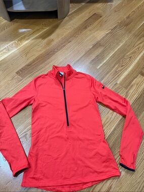 Nike Coral-Red Half-Zip Training Top